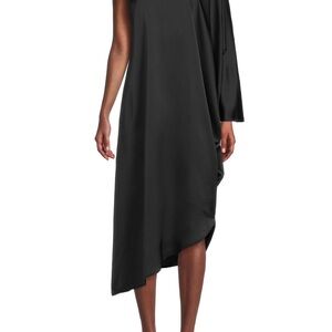 Renee C. Elegant Black One-Shoulder Dress
